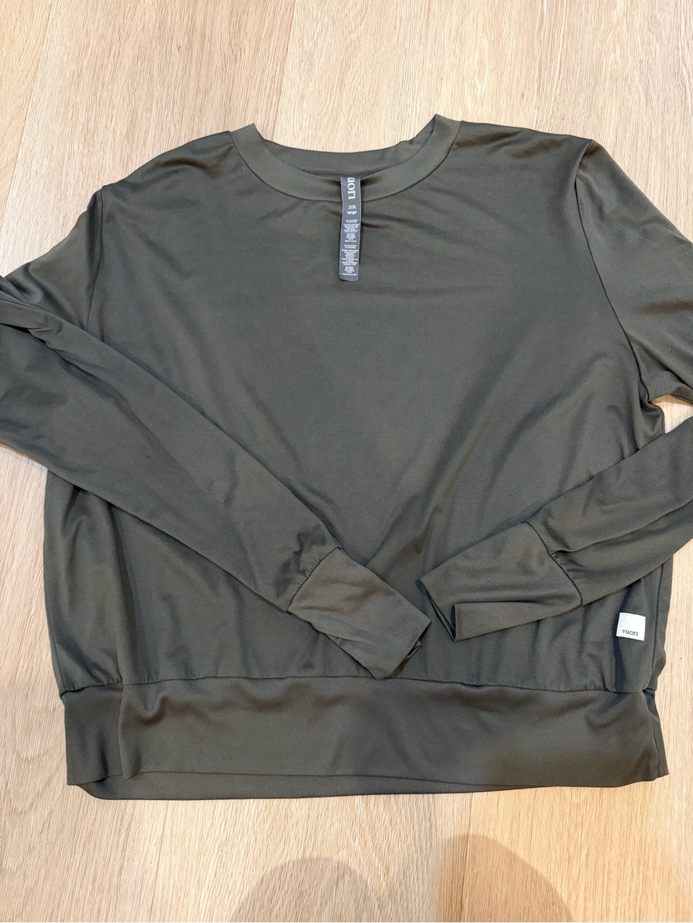 Vuori Daydream Crew Long Sleeve Dark Olive Size Large